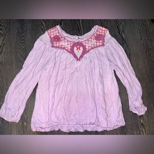 Free People Purple Hippie rose embroidered blouse Medium